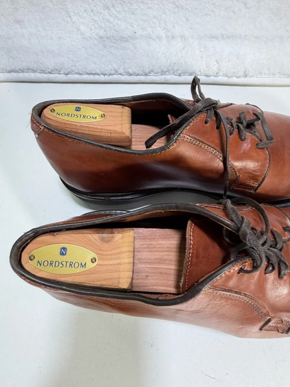 Allen Edmonds Men’s Brown Leather Plain Toe Derby Rubber Sole Shoes Size 10